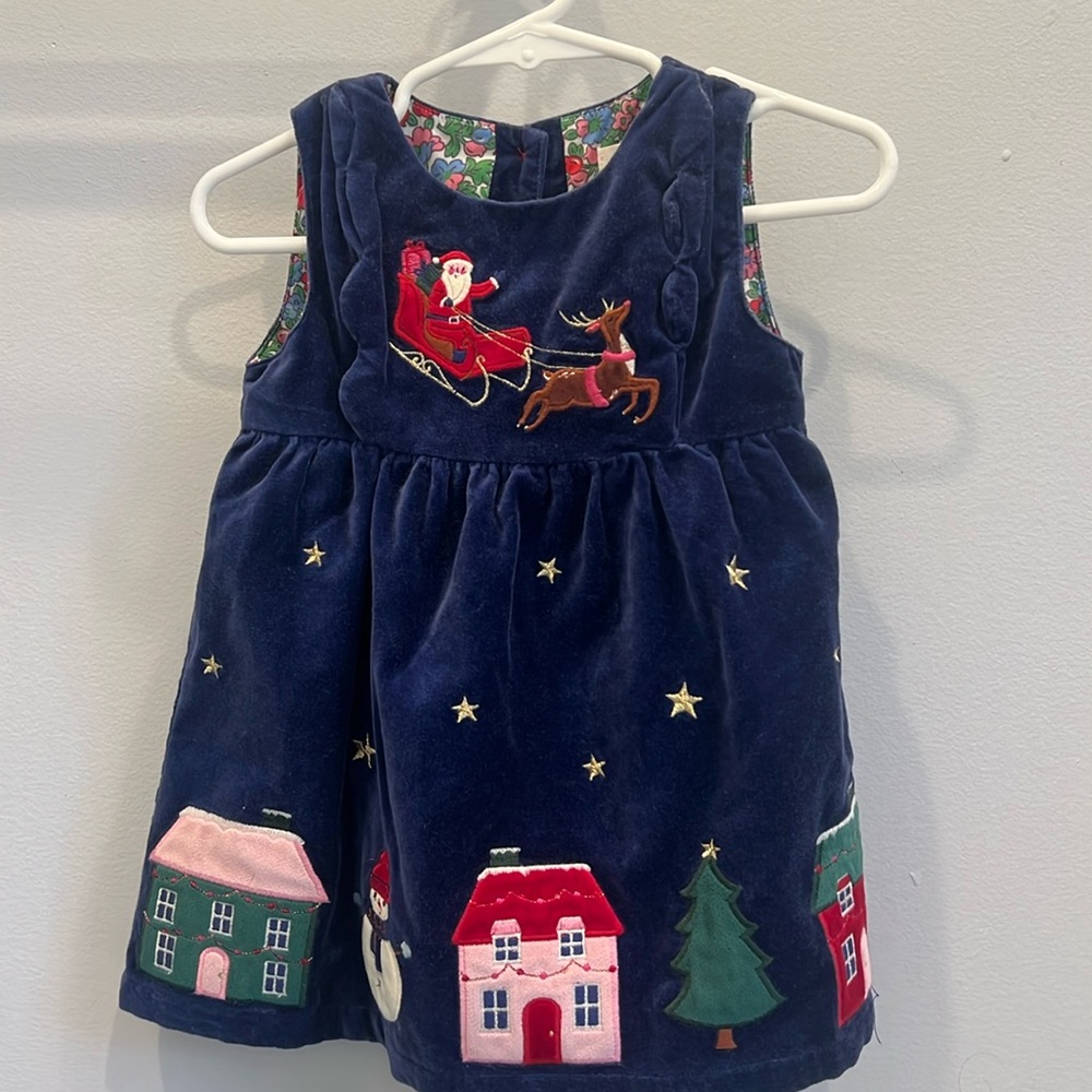 Baby Boden Velvet Santa dress